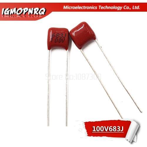 20PCS 100V683J 68NF 0.068UF Pitch 5MM 100V 683 igmopnrq CBB Polypropylene film capacitor new