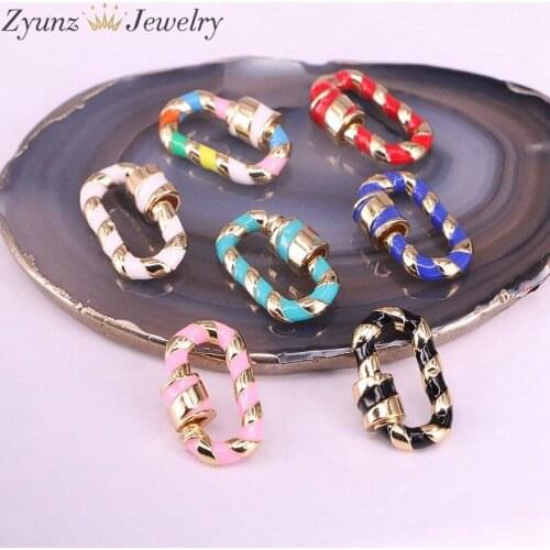 5PCS, 13*19mm, Charm Lock Carabiner Oval Shaped Screw Clasp Jewelry Findings