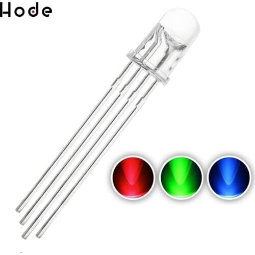 50/100/500/1000PCS 5mm 4pin RGB Tri-Color Common Anode LED light Rot Grün Blau