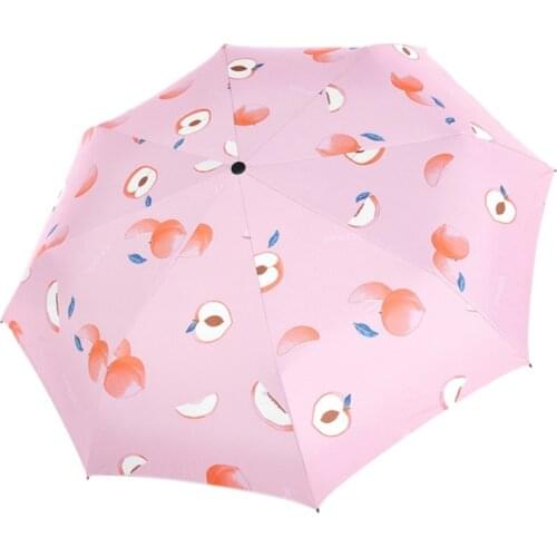 Automatic Sunny Umbrella Mini Travel Anti-Ultraviolet Folding Umbrella Men Women Fruits Design Umbrella