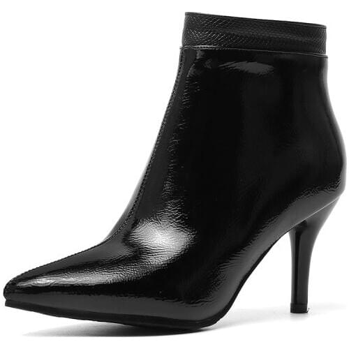 Big Size 9 10 11-17 boots women shoes ankle boots for women ladies boots shoes woman winter Side zipper tapered heel