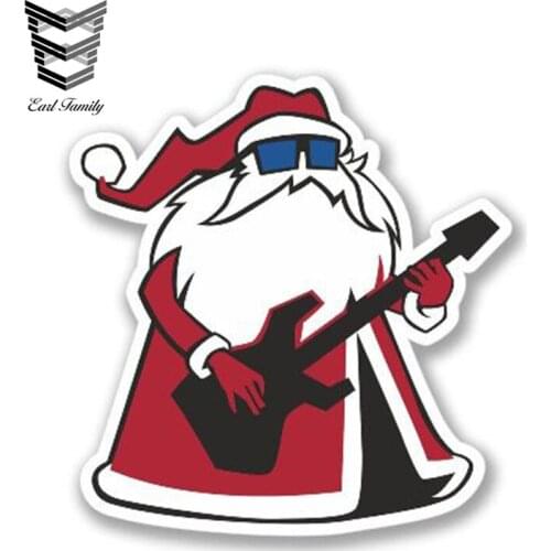 EARLFAMILY 13cm x 12cm Cool Rock Santa Sticker for Laptop Luggage Notebook Skateboard Snowboard Decal Car Styling Car Stickers