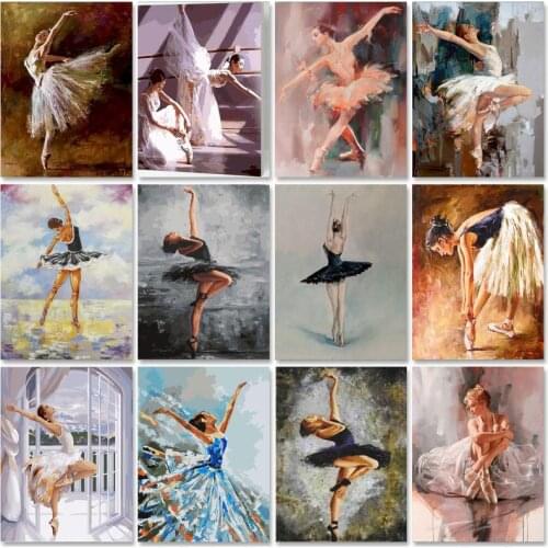 GATYZTORY Ballet Girl Paint By Number Drawing On Canvas HandPainted Painting Art Gift DIY Pictures By Number Figure Kits Home De