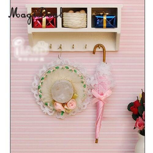 MagiDeal 1/12 Scale Dollhouse Miniature Kitchen Wood Wall Rack for Dolls House Furniture Decoration Children Toy