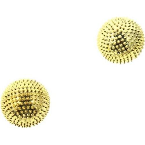 2Pcs/Set 4.5cm Gold Plastic Relief and Deep Tissue Acupressure Recovery Magnetic Hand Relax Massager Roller Ball Tool