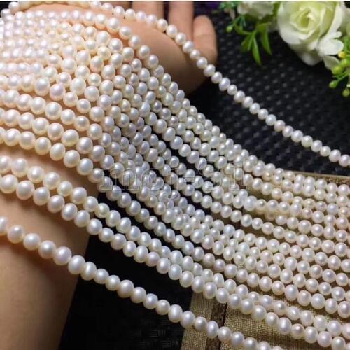 Genuine 6-7mm Natural White Freshwater Pearl Loose Beads Strand 15" AA