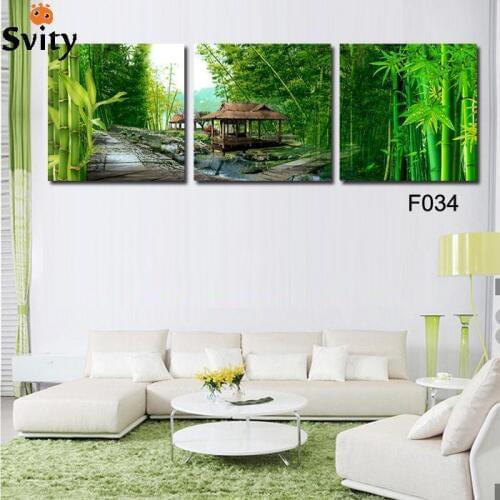 New Hot print Oil Paintings Bamboo Landscape Picture Canvas Painting On Wall Pictures For Living Room Decor Hang Paintings