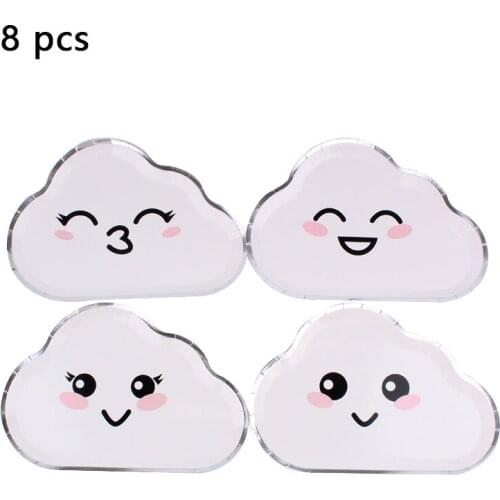 Cloud Package Childrens Birthday Decoration Cute White Cloud Paper Plate Disposable Tableware Childrens Day Wedding Party Deco