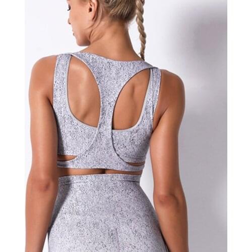 Yoga Clothing Printed Yoga Sports Vest Gathere Yoga Fitness Bra Sports Bra Crop Tops for Women Gym Workout Bra