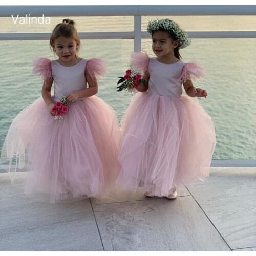 Flower Girl Dresses for Weddings Birthday Party Girls Pageant Formal Gowns Kids Attire