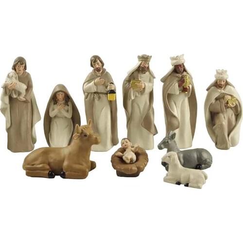 Resin Religious Gift Jesus Christmas Nativity Set Catholic Statues Holy Family Jesus Statue Nativity Scene