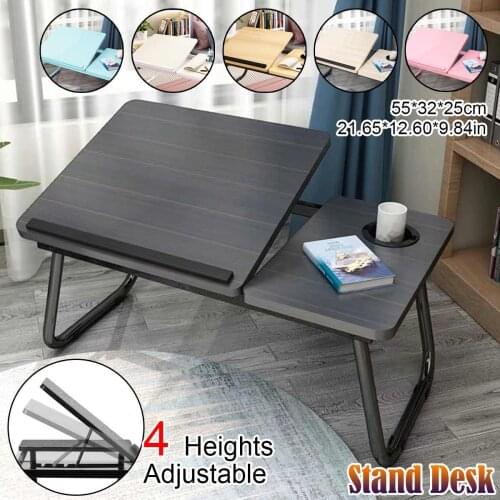 Adjustable Folding Laptop Table Notebook Desk Breakfast Serving Bed Trays Foldable Computer Desk Stand Lazy Bed Tray