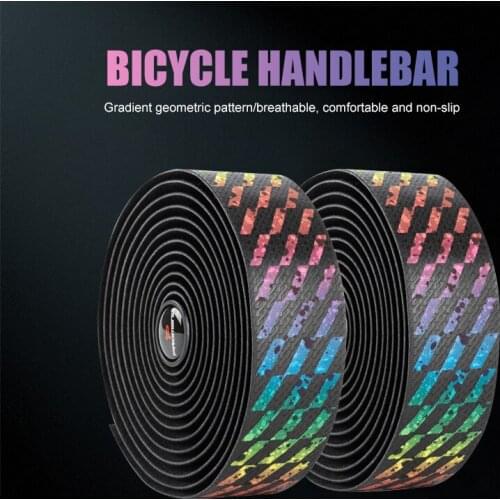 PCycling Bicycle Handlebar Tape PU EVA Reflective Gradient Perforated Belt Breathable Soft MTB Road Bike Multiple Color Fixed G
