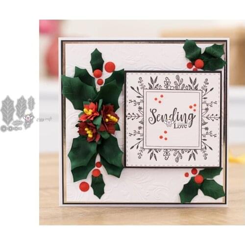 Mmao Crafts Metal Steel Cutting Dies New Holly leaf decoration Scrapbooking Paper/photo Cards Embossing Dies