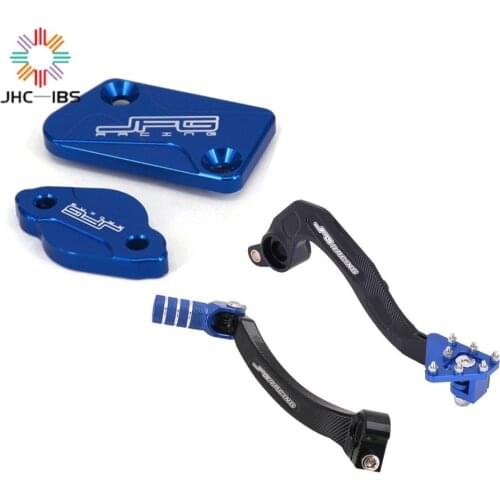 Motorcycle CNC Shifter Shift Pedal Lever Front Rear Brake Reservoir Fluid Cap Foot Brake Lever Pedal Gear For YZ250F 2014-2016