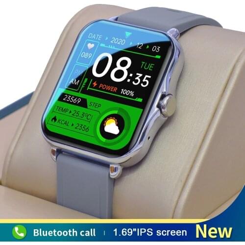 GEJIANSmart Watch Men Women Bluetooth Call Waterproof Music Control Fitness Tracker 1.69 Inch Screen Smartwatch For Android IOS