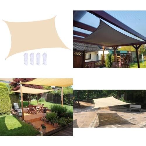 Sun Shade Sail Canopy 2x3m Rectangle Waterproof Anti-UV Canopy Awning Sunscreen
