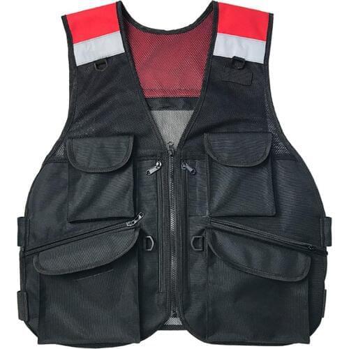 1PC Reflective Safety Vest Breathable Mesh Cloth Vest With Pocket For Night Riding Cycling L/XL