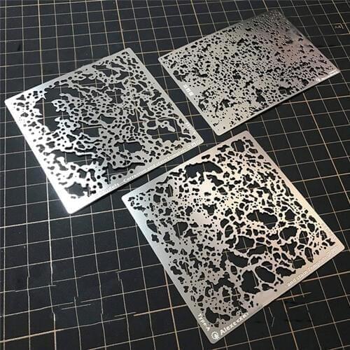 Corrosion Stain Stenciling Template Leakage Spray Plate Model Tools AJ0057 AJ0058 AJ0059 for Military Model Accessories