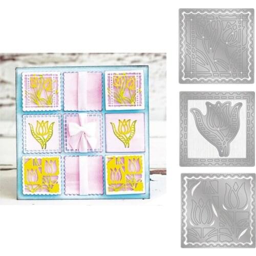 Tulip Rose Flowers Patchwork Metal Cutting Dies New 2019 for Card Making Scrapbooking Album Embossing