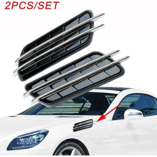 Universal Auto Door Exterior Head Side Simulation Air Vent Grille Spoiler Splitter Decal Hood Sticker Decorate Accessories