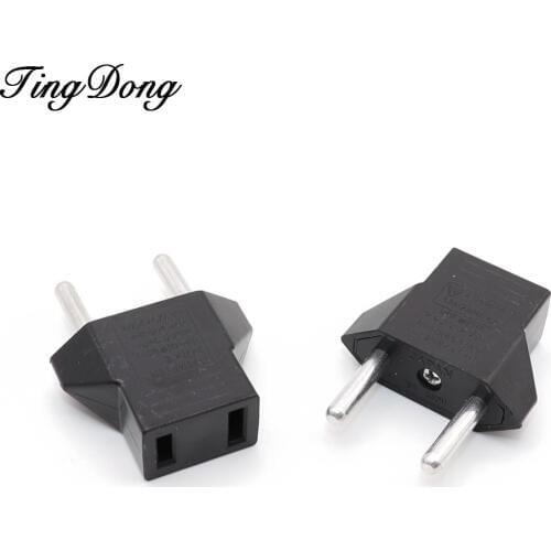 Universal US To EU Plug USA To Euro Europe Travel Wall AC Power Charger Outlet Adapter Converter 2 Round Socket Input Pin
