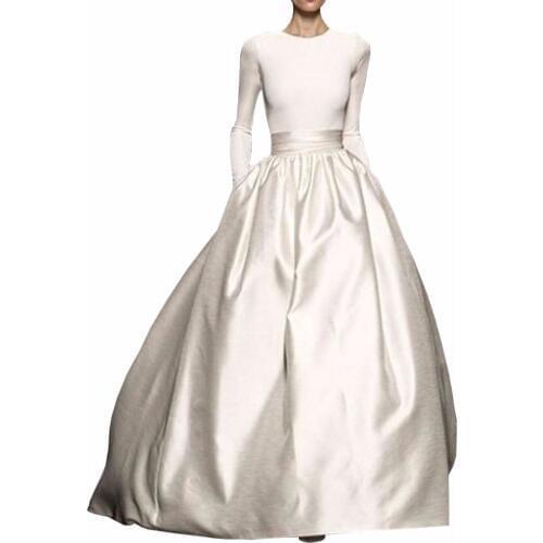 Gorgeous Puffy Taffeta Ball Gowns High Waist Vintage Skirt For Women To Formal Party With Pocket Floor Length Skirts