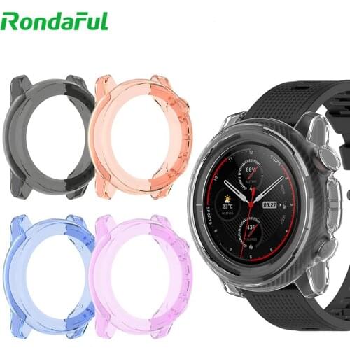 Clear TPU Protector for Amazfit Stratos 3 Bumper Watch Frame Case Shock-proof Cover Accessories