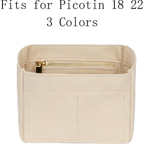 Women Insert Bag Organizer for Picotin 18 22 Makeup Handbag Organizer Travel Inner Purse Ladies Portable Cosmetic Inside Bags