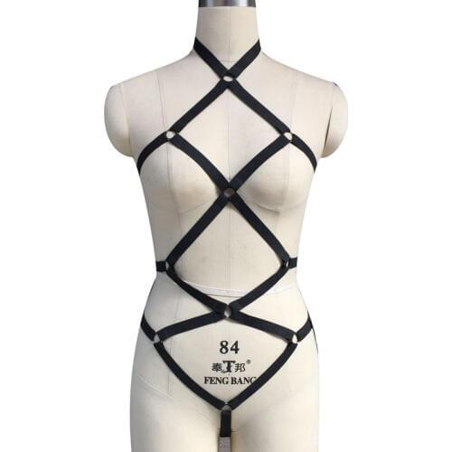Rave harness wear Sexy Cage bra Harness bondage body zentai suit gothic style cage harness Harajuku costume inspired Crop Top