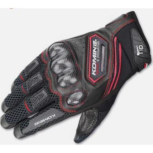 KOMINE GK-167 Automotive Street Moto Riding Motorcycle Racing Black Red Gloves