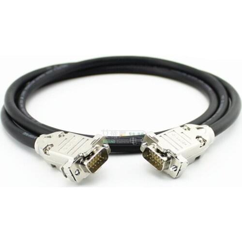 1Pcs DIY custom wire welding VGA3+6 male to male fever audio video cable DB15 gold-plated Huamin engineering cable AV