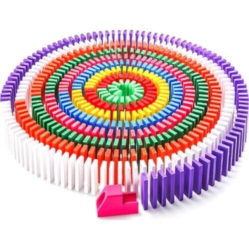 120pcs/set Domino Toys Children Wooden Toys Colored Domino Blocks Kits Early Learning Dominoes Games Educational Children Toys