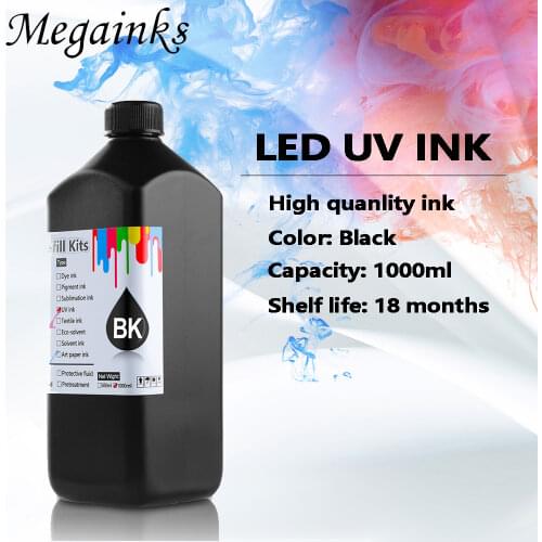 500ML 1000ML Soft LED UV Ink for Roland for Mimaki Epson DX5 DX3 DX4 DX6 DX7 Printhead Desktop Large Format Inkjet Printer