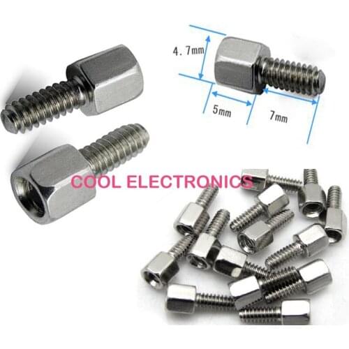 500pcs 40-4# 5+7 Screw Screws Stud Hex Standoff Spacer DB9 DB15 DB25 DB37 Serial Connector