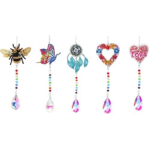 5D Diamond Painting Crystal Jewelry Diamond Painting Kit Window Wind Chime Pendant Decor for Home Mosaic Craft Gift
