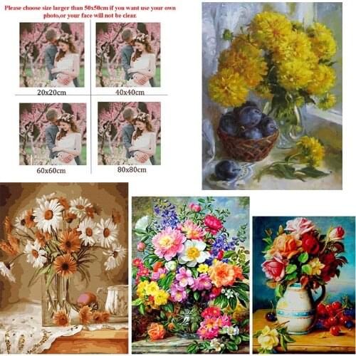 5D Diy Diamond Painting Flower Vace Cherry Square Diamond Round Diamond Full Diamond Custom Cross Stitc Mosaic Home Decora