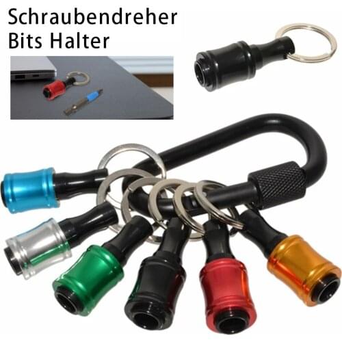 6Pcs 1/4Inch Hex Shank Screwdriver Quick Release Drill Bits Holder Extension Bar Drill Screw Adapter Quick Release Keychain