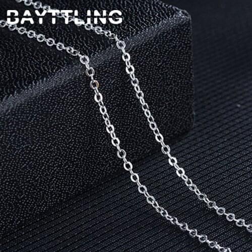 BAYTTLING New 925 Sterling Silver 18 Inch O Cross Chain Necklace For Women Fashion Jewelry Necklace Gift Wholesale