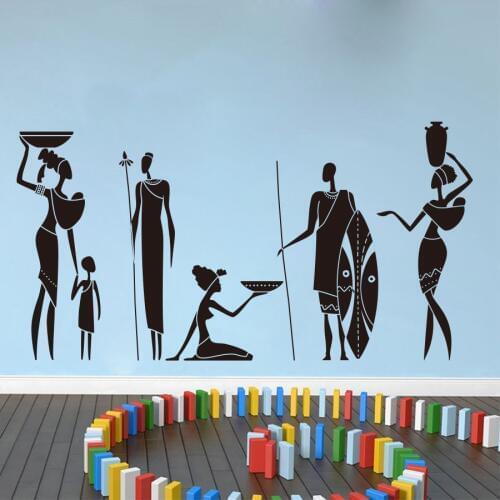 Large African Warrior Wall Decal Sofa Bedroom Tribal African Women Beauty Wall Sticker Living Room Vinyl Home Decor