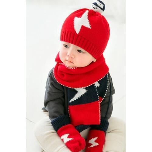 Kids Baby Hat Infant Girls Wool Scarf Hat Gloves Sets 6-12-24 Months Kids Boys Cotton Hat Child Autumn/winter Woolen Weaving Hat