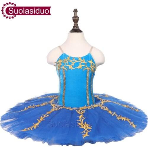 Kids Blue Ballet Tutu The Sleeping Beauty Performance Stage Wear Girls Ballet Dance Competition Costumes Women Ballet Skirt