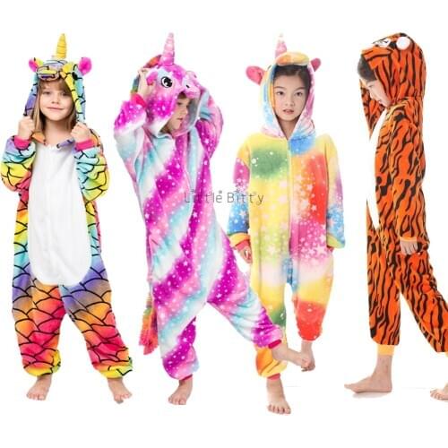 Onesie Kids Unicorn Pajamas For Children Animal Cartoon Blanket Sleepers Baby Costume Winter Boy Girl Licorne Jumspuit