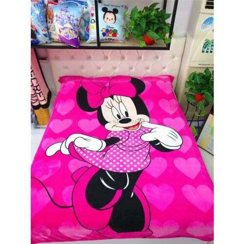 Cute Minnie Mouse Flannel Throw Blanket Gilrs Women Soft Air Conditioning Blanket for Boys Girls Baby Kids Adults on Bed Sofa