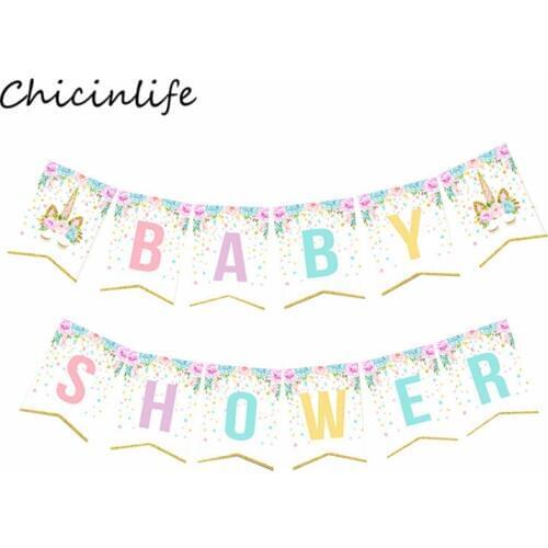 Chicinlife Unicorn Garland Happy Birthday Banner Birthday Party Decoration Baby Shower Banner Unicorn Party Decor 1st Birthday