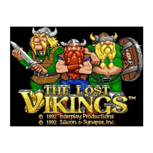 Lost Vikings NTSC Version 16 Bit 46 Pin Big Gray Game Card For USA Game Players