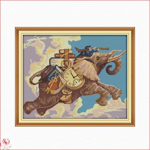 Explore The World Printied Cross Stitch Kit Pattern Traditional Embroidery Set 11CT 14CT Needlework Traditional Craft Home Deco