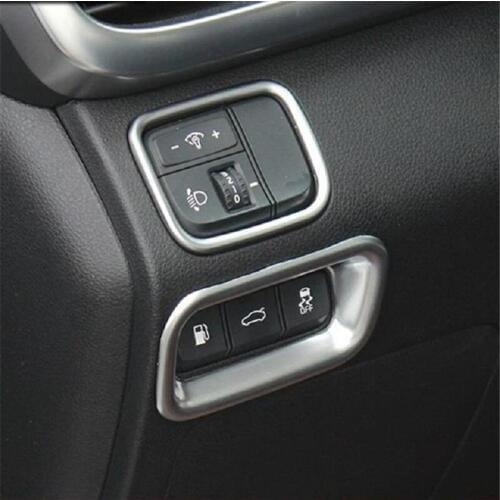 For Kia K5 2016 2017 2018 Interior ABS Chrome Car Front Headlight Lamp Control Button Switche Cover Trim Accessories