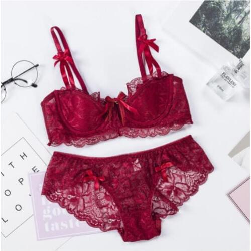 Women 2 PCs Push Up Lace Bra Brassiere and Underwear Underwear brief Sets