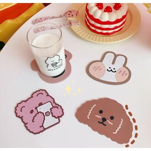 Creative Cute Table Placemat Waterproof Heat Insulation Non-Slip Bowl Pad Cartoon Milk coffee Water Coasters Kitchen Tableware